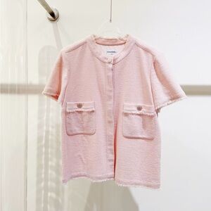 Authentic Chanel  Light Pink Button Down Shirt